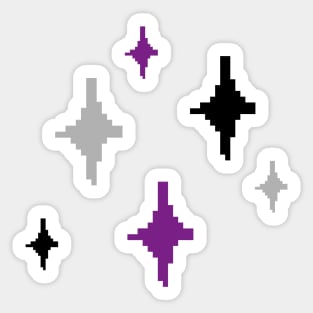 Asexual Pride Sparkles Pixel Art Sticker